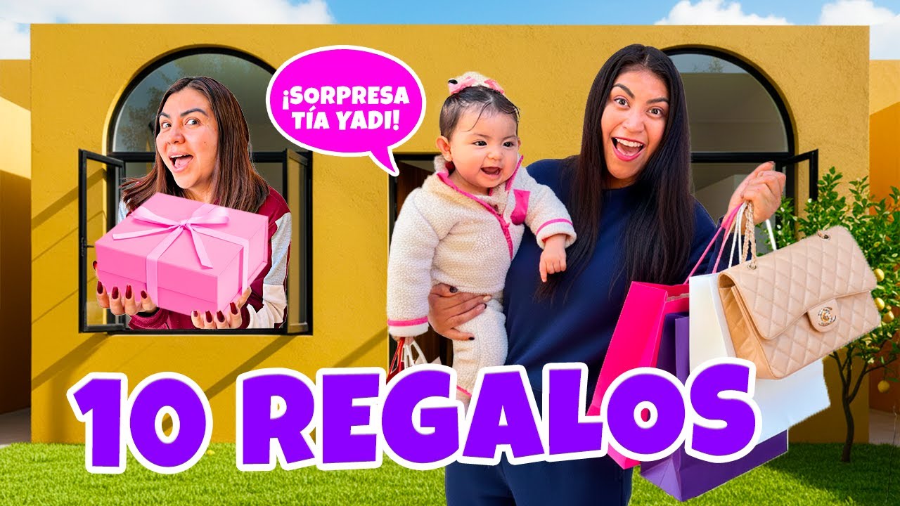 Emmita le lleva 10 REGALOS A SU TIA YADI  a SU CASA 👛 👗 ¿Qué le trajo?