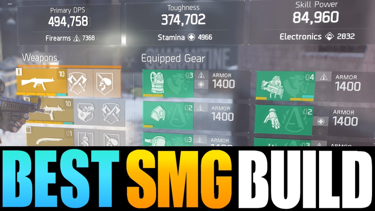 THE DIVISION - MY 495K DPS & 375K TOUGHNESS SMG BUILD! BEST SMG DAMAGE BUILD IN PATCH 1.6
