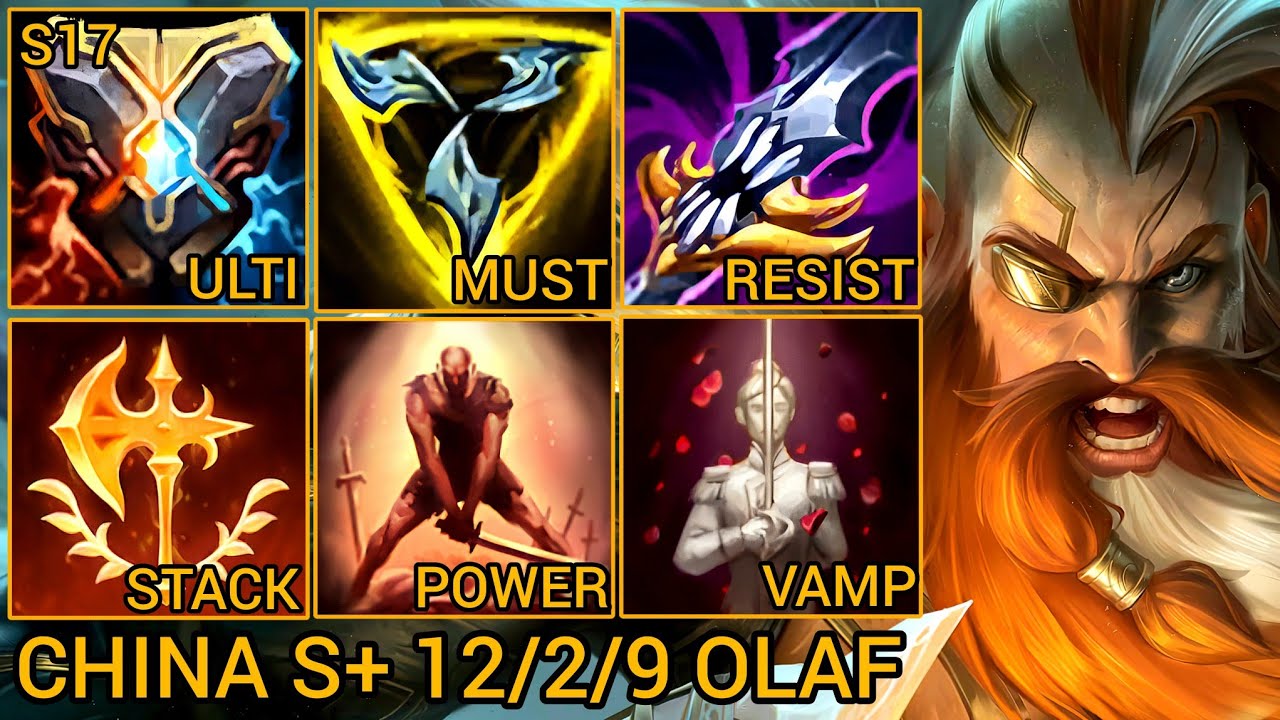 Olaf S Rating Jungle 12/2/9 - China Server Wild Rift Best High Tier New Build Season 17