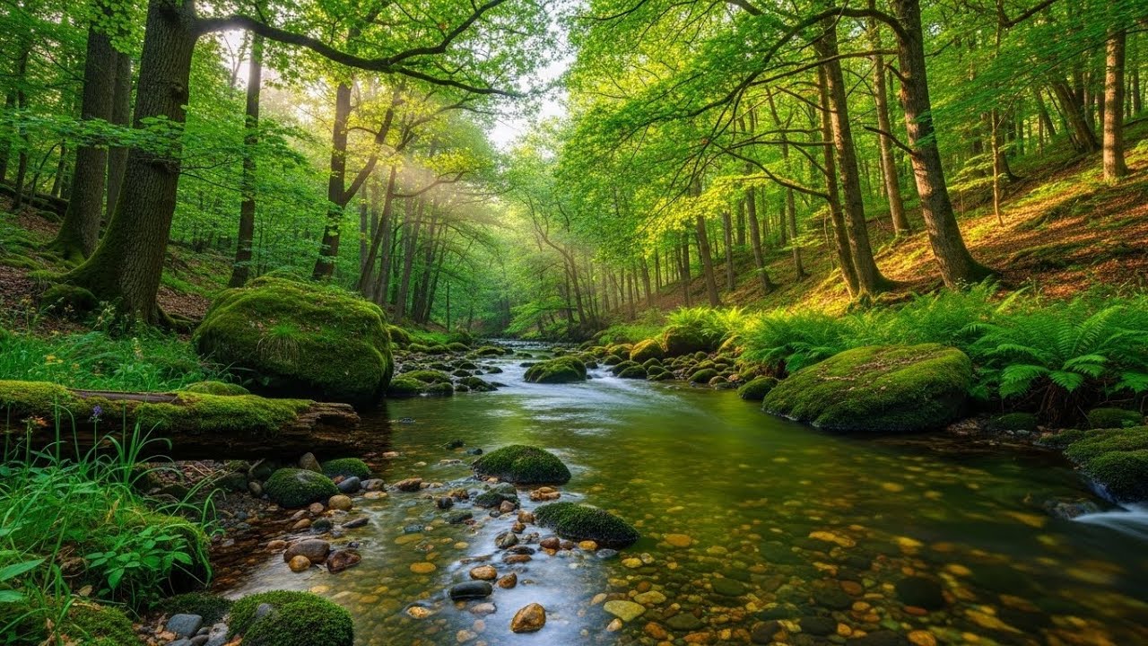 Relaxing River Sounds for Sleep and Stress Relief All Night Long | For Insomnia
