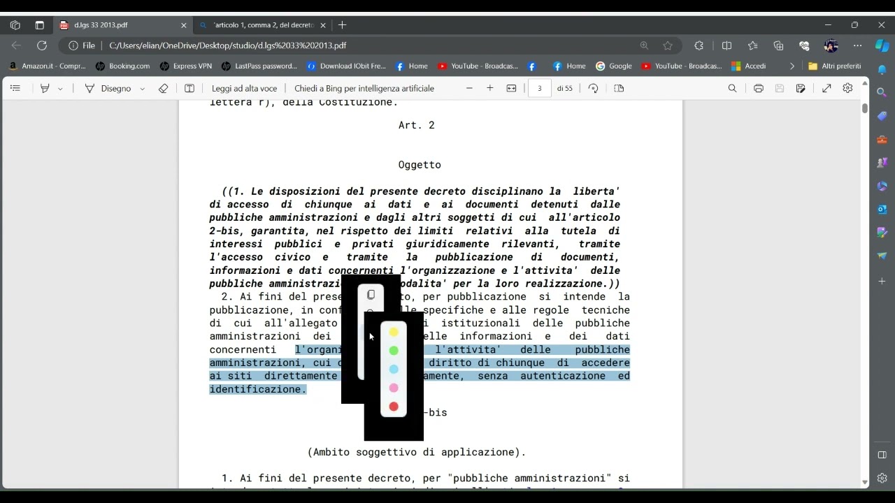 D.lgs 33/2013: studiamo insieme i primi 4 articoli