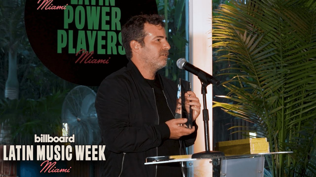 Esteban Geller Accepts the Hot Latin Songs Label of the Year Award | Latin Power Players 2023