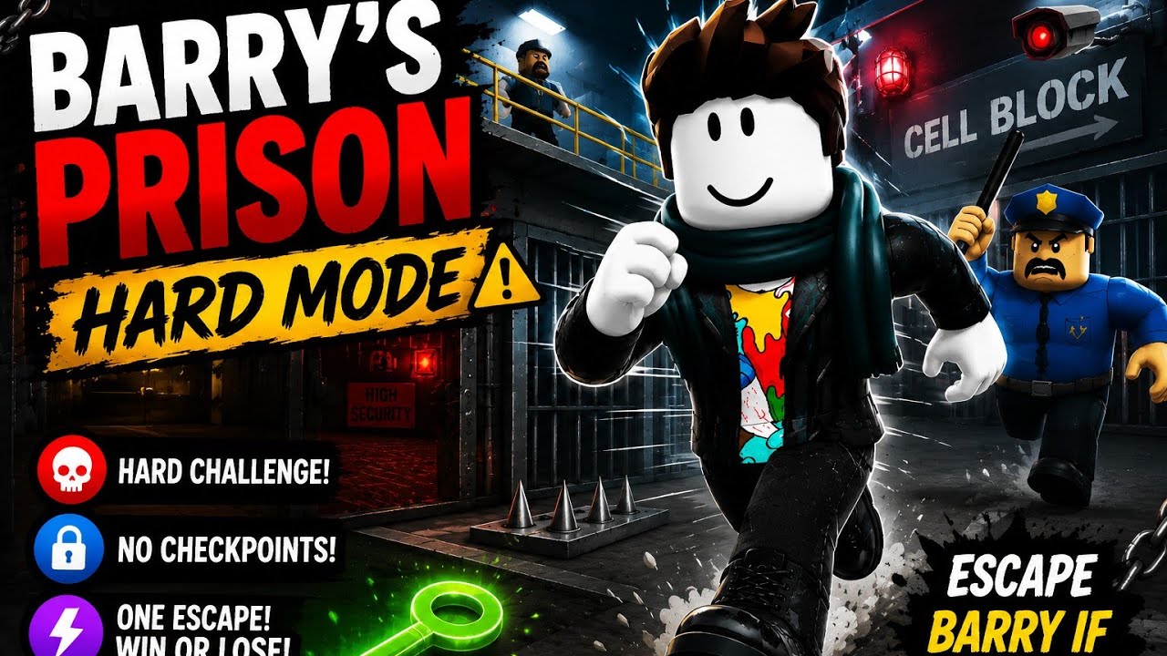 I escape again the prison escape in Roblox but I escape in hard mode