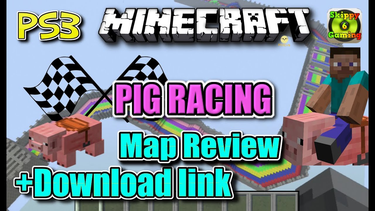 MINECRAFT - PS3 - PIG RACING MAP REVIEW + DOWNLOAD LINK ( PS4 )  -