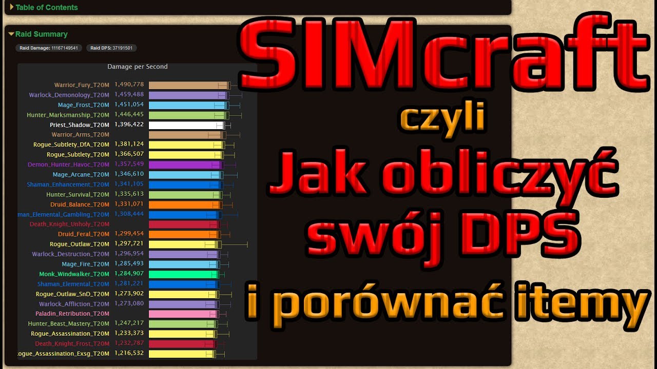 SimulationCraft Poradnik - czyli jak simować swoją postać/zwiększyć sw&oacute;j DPS (DPS guide)