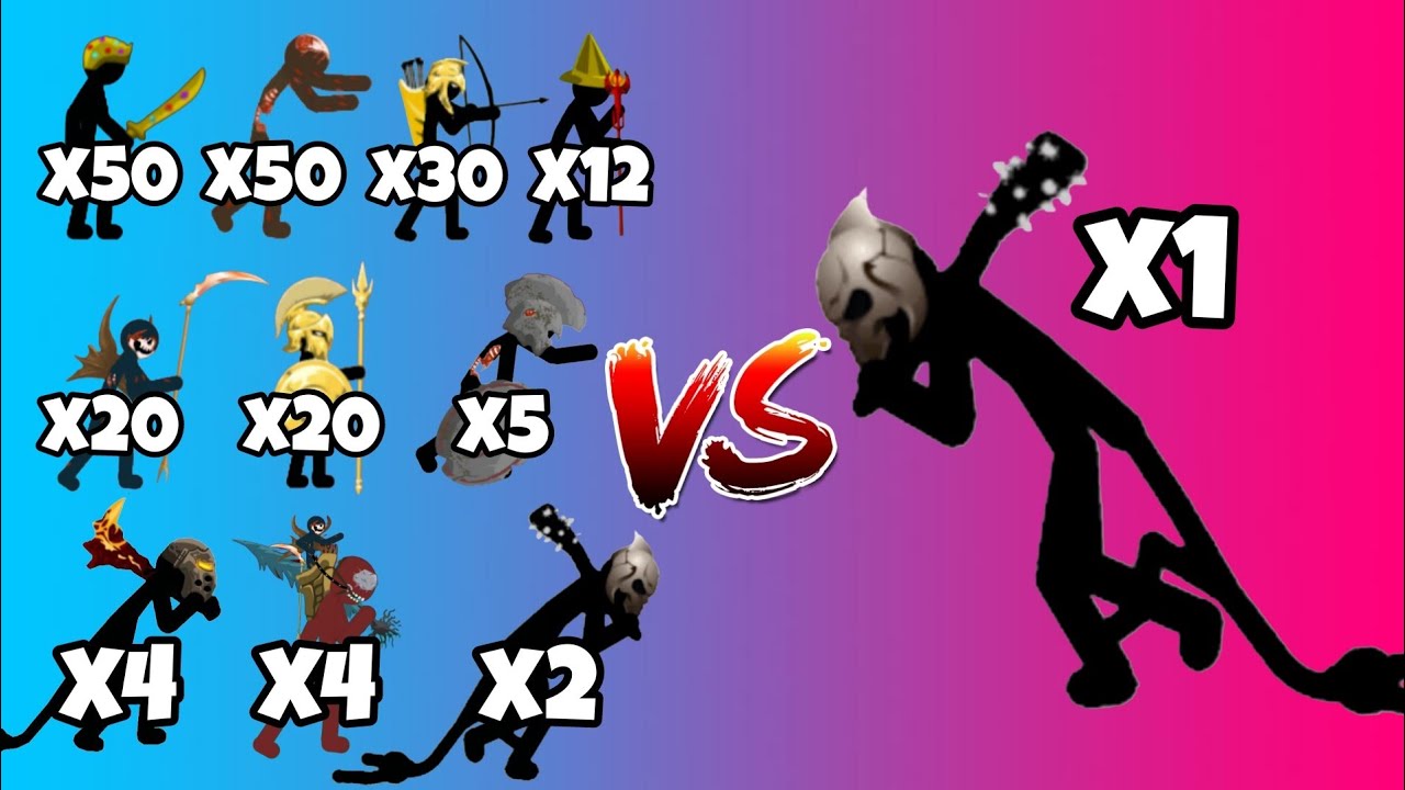 All stick figures vs mega final boss - stick war legacy