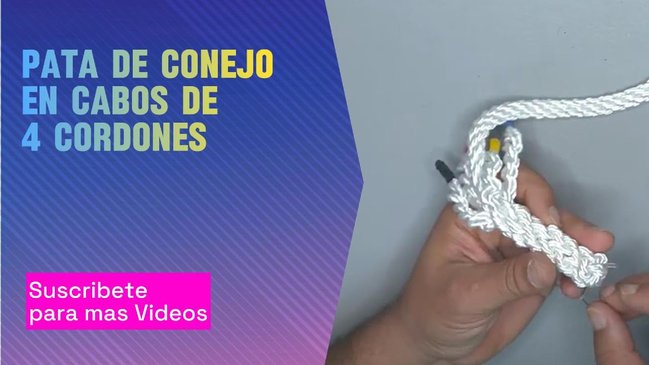 Costura Pata de Conejo para un buen acabado en un cabo de 4 cordones #nudos #costuras