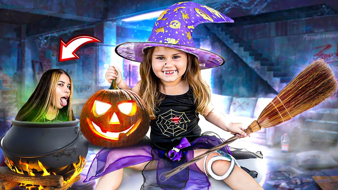MINHA IRMÃZINHA VIROU UMA BRUXA MALVADA DO HALLOWEEN!