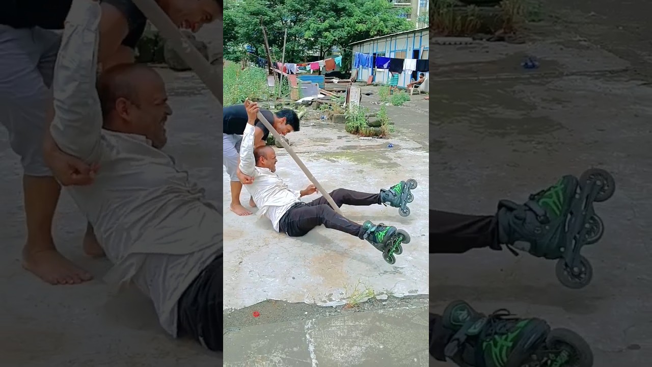 🛼🤦😂brother scadding first time😱🤣