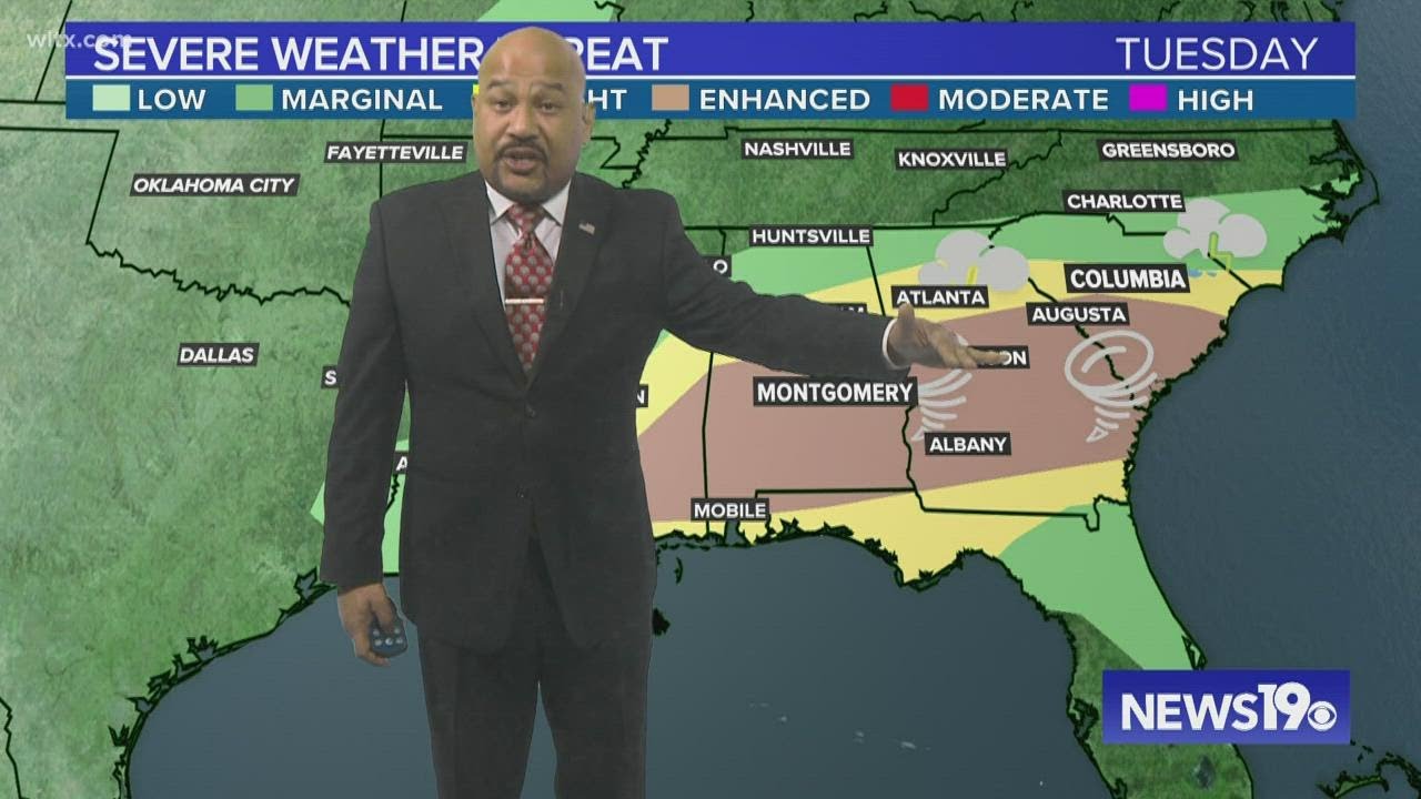 Severe weather possible Tuesday across the Midlands