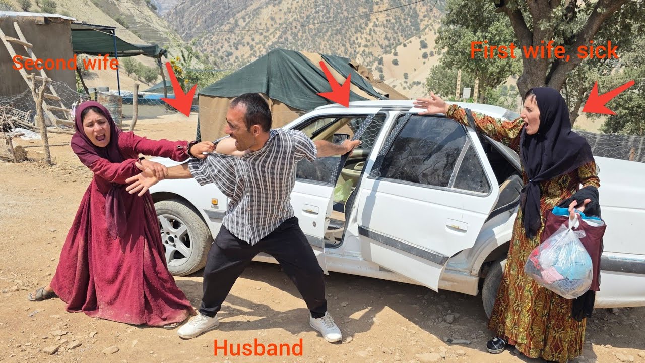 The second lady objects to her husband going to the hospital with the first lady, who is ill.....