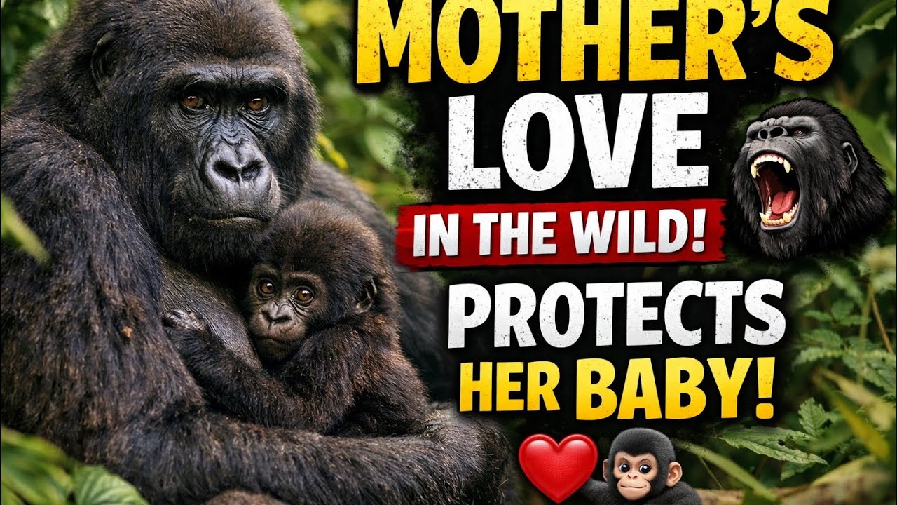🔥 “A MOTHER'S LOVE IN THE WILD – GORILLA MOM  PROTECTS HER BABY! 🦍❤️”