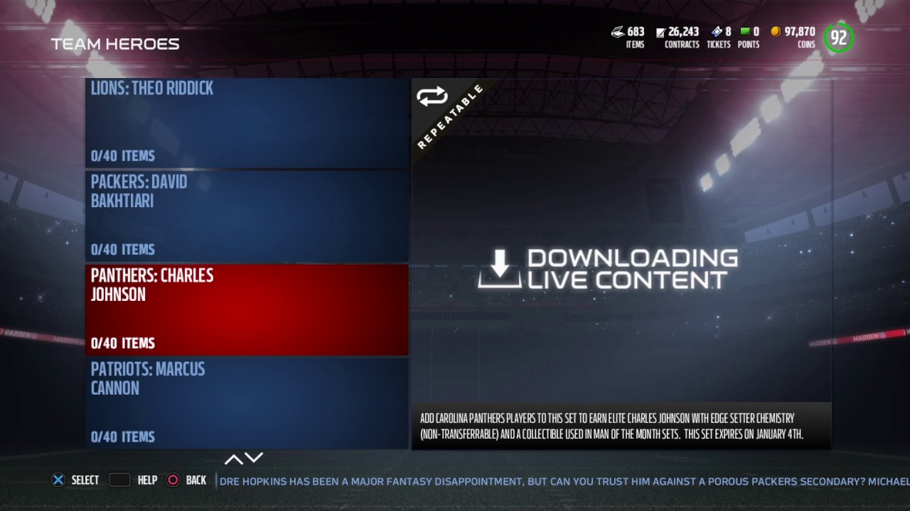 DECEMBER TEAM HERO SETS!!! MAN OF THE MONTH KAM CHANCELLOR!!!