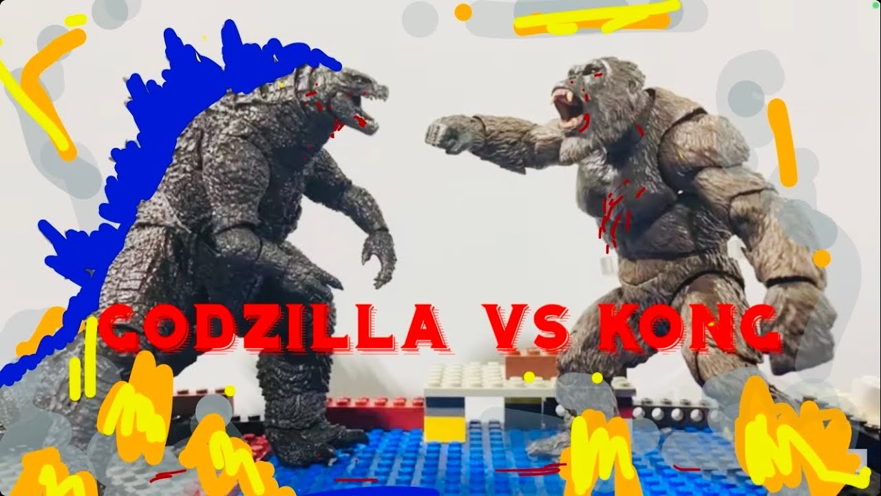 Godzilla vs Kong Aircraft Carrier Fight Stop Motion