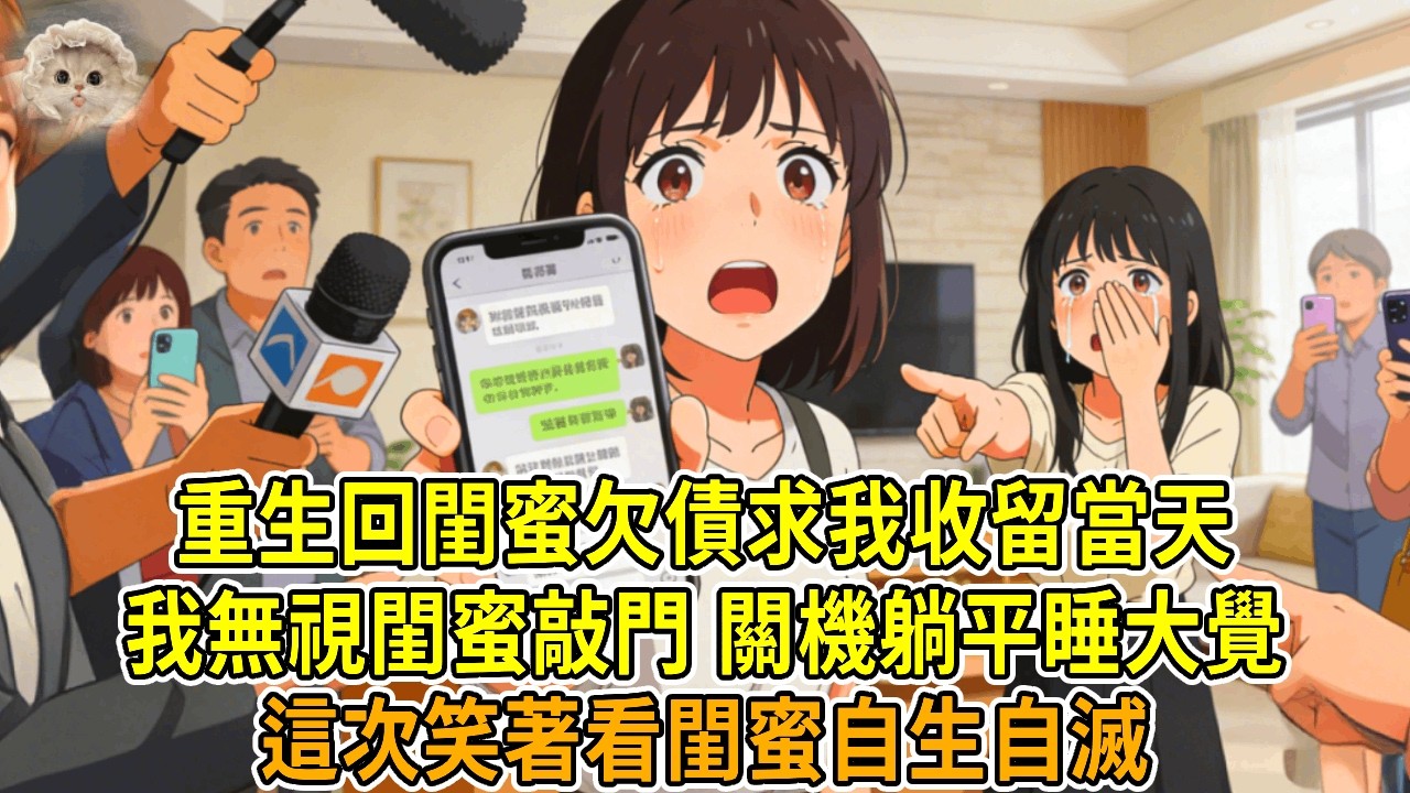上一世，閨蜜欠錢被上門催債，求我收留並借她錢，我盡力相助。她卻偷我銀行卡把錢取光，還反誣說我偷她的錢，我名譽盡毀，被全網網暴，精神崩潰而死。重生回閨蜜提出收留借錢的前一天。我果斷關機躺平睡大覺，這次笑