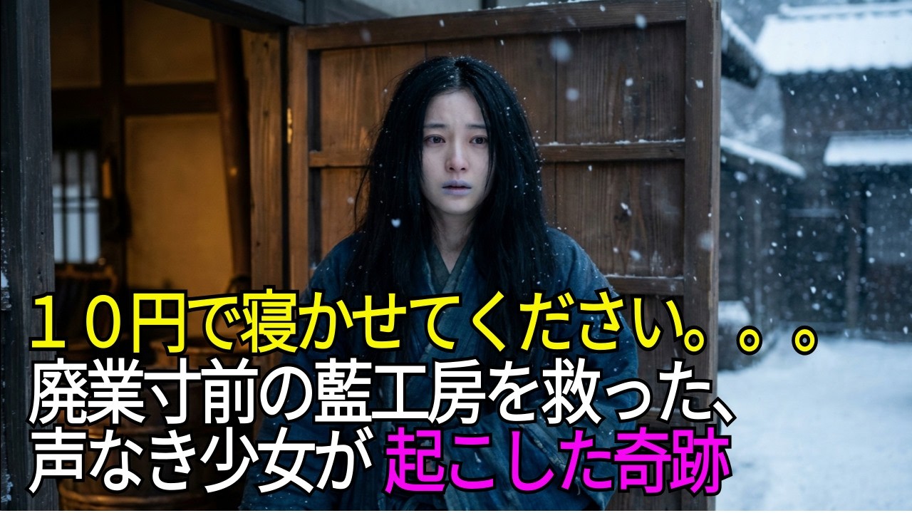 【感動】廃業寸前の老職人が、雪の夜に拾った「声なき少女」。彼女が染めた青に世界が涙した...　「ここで寝かせてください」行き場を失った障害を持つ少女と、頑固な職人の奇跡の物語