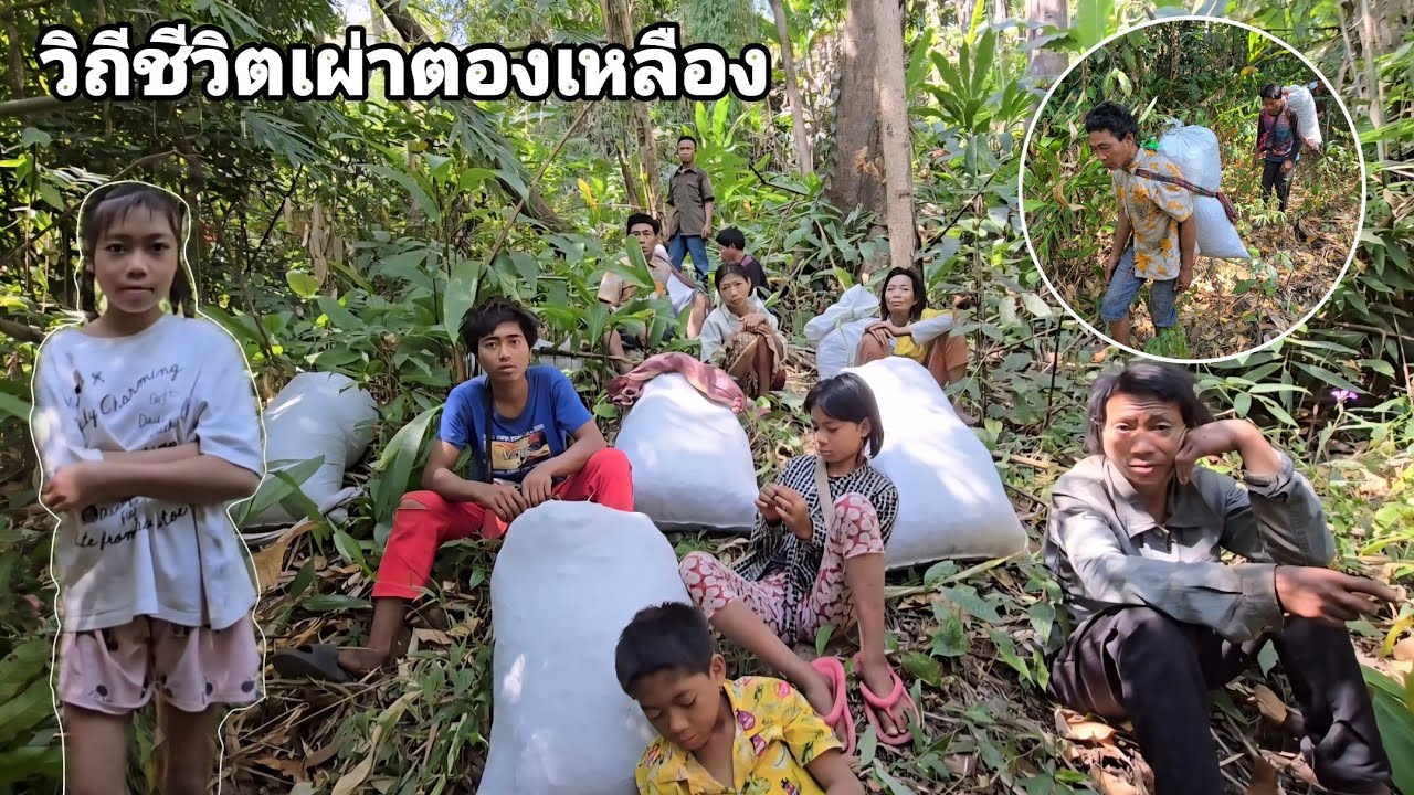 ดูสีหน้าก็รู้แล้วงานนี้หัวหน้าเผ่าคงไม่พอใจในการแบ่งปันเงินในครั้งนี้ คนป่า ตอง ຄົນປ່າ bn saolao 