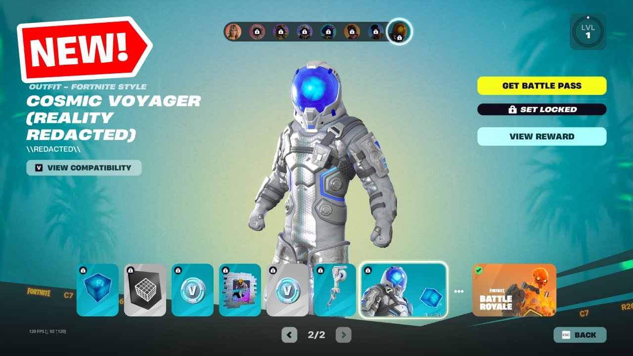 Полная демонстрация боевого пропуска 1-го сезона 7-й главы Fortnite