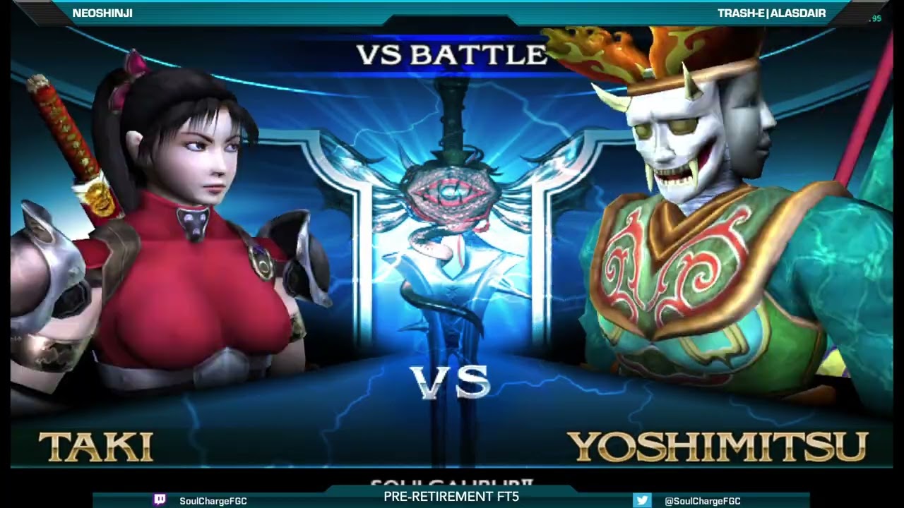 [Soul Calibur 2] Neoshinji (Taki) vs Trash-e|Alasdair (Yoshimitsu) friendly ft5