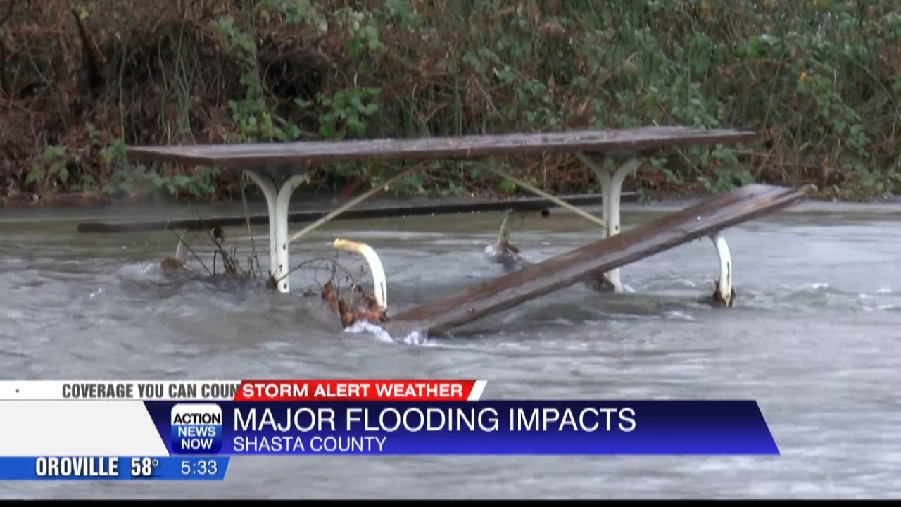 Flooding impacts in Shasta County, evacuation center set up