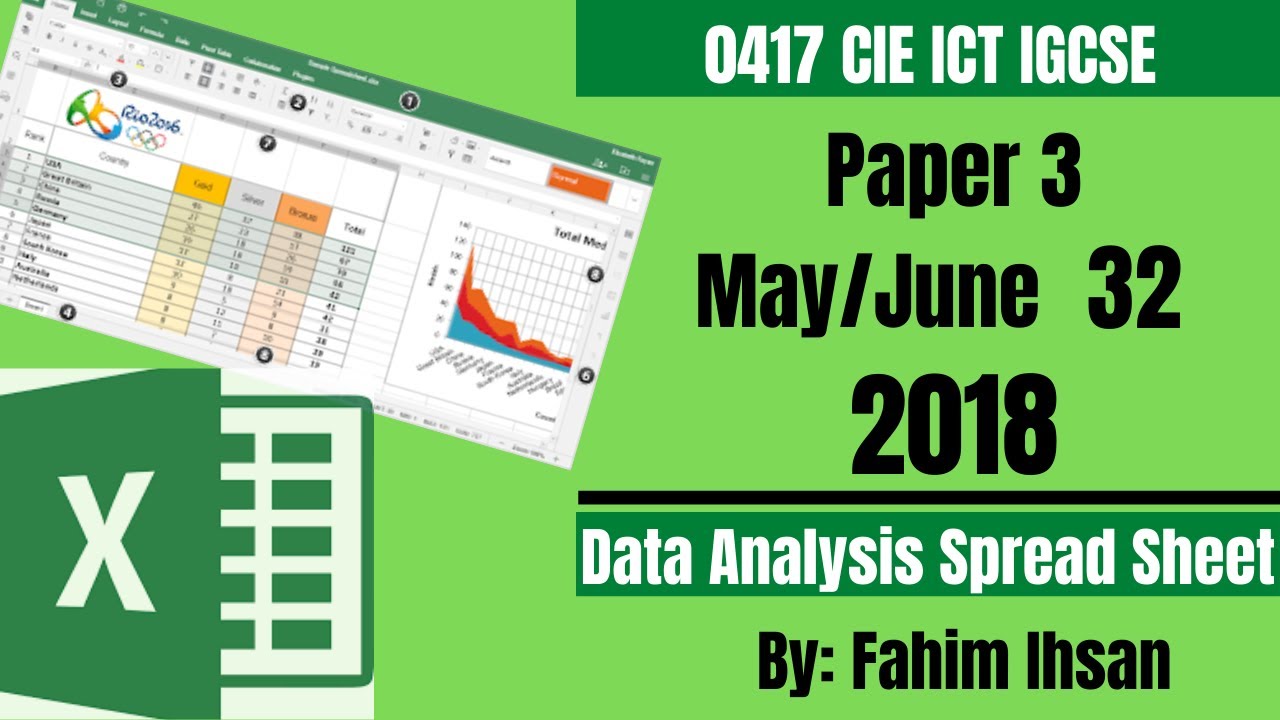 IGCSE ICT 0417/P32/2018 May - June (Spread Sheet)