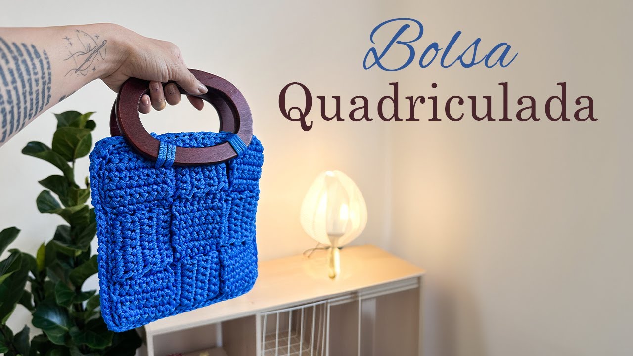 Bolsa Quadriculada em Croch&ecirc;