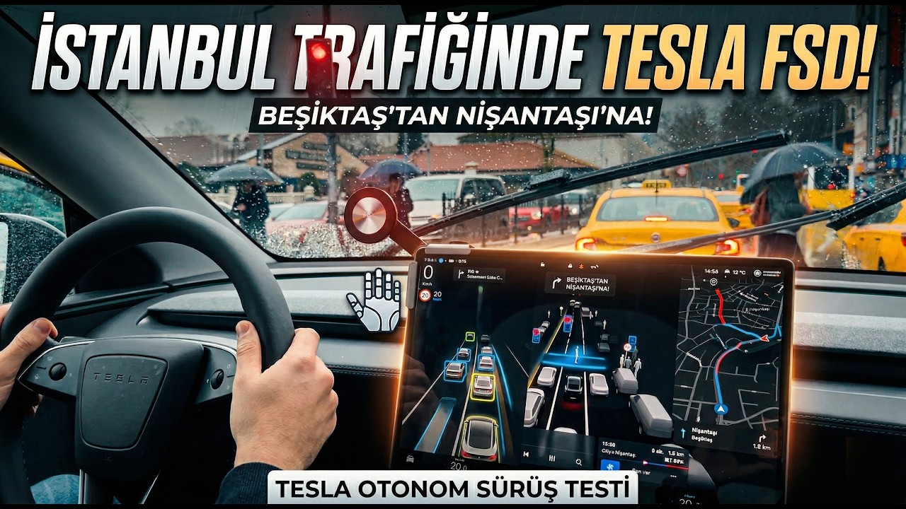 Tesla FSD İstanbul Trafiğinde! 🚗 Beşiktaş &rarr; Nişantaşı Yoğun Trafik Testi