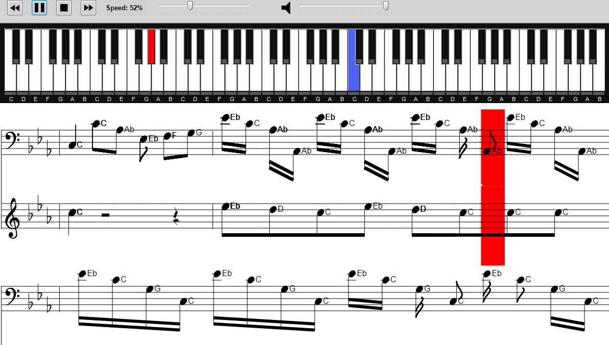 Lady Gaga - G.U.Y. Piano Tutorial with onscreen sheet music