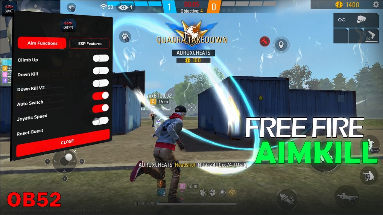 NEW PC PANEL UPDATED OB52💻 PANEL FOR FREE AIM KILL FREE FIRE 7 DAYS 🎯 AUROX CHEATS