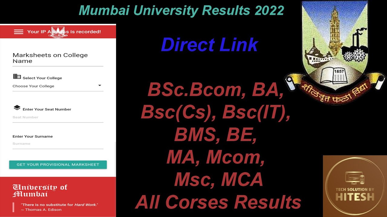 How to Check, Download TY Sem 6 Result/Marksheet 2022 Mumbai University. #mumbaiuniversity