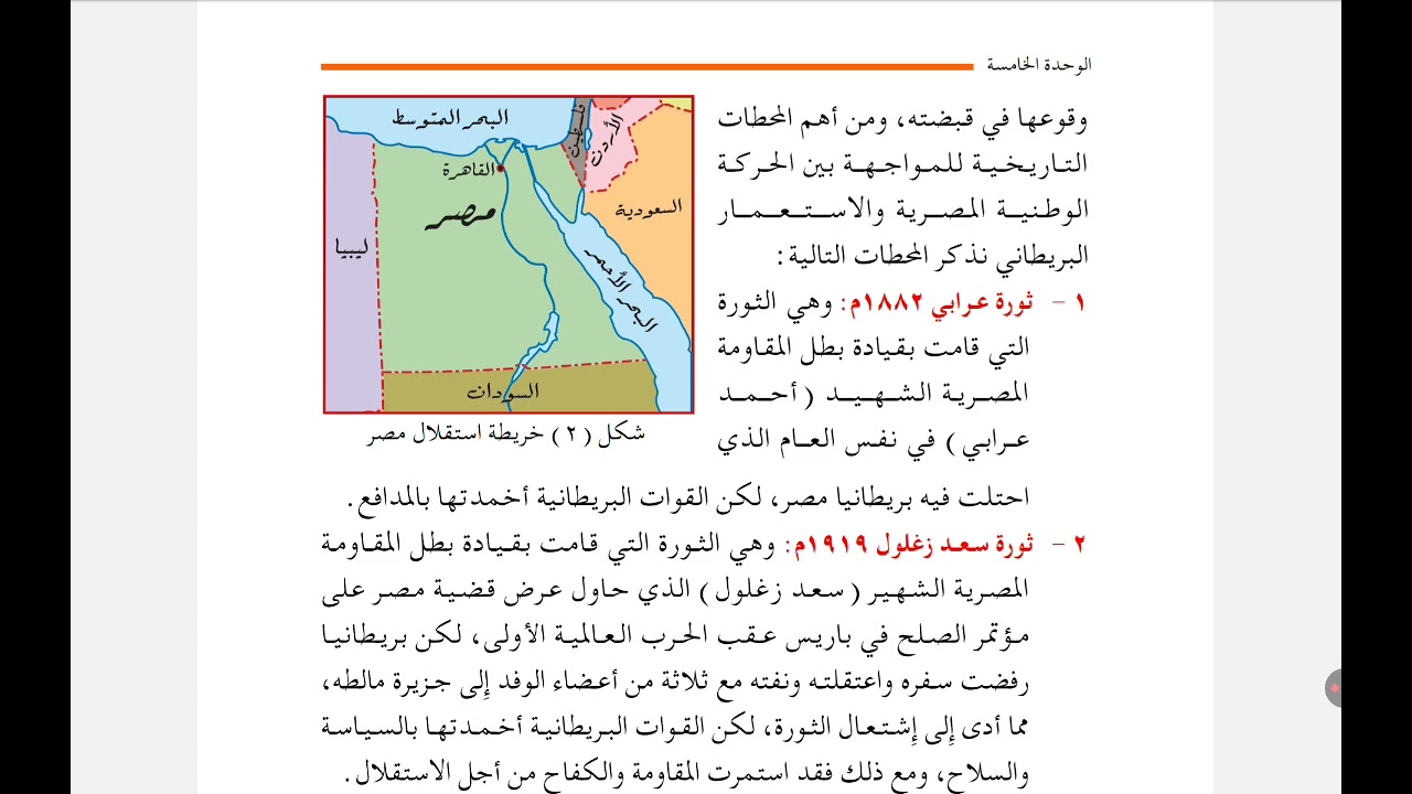الدرس الخامس فى التاريخ(السياسيات الاستعمارية والوطن العربي إثناء الحربين العالميتين)للصف التاسع
