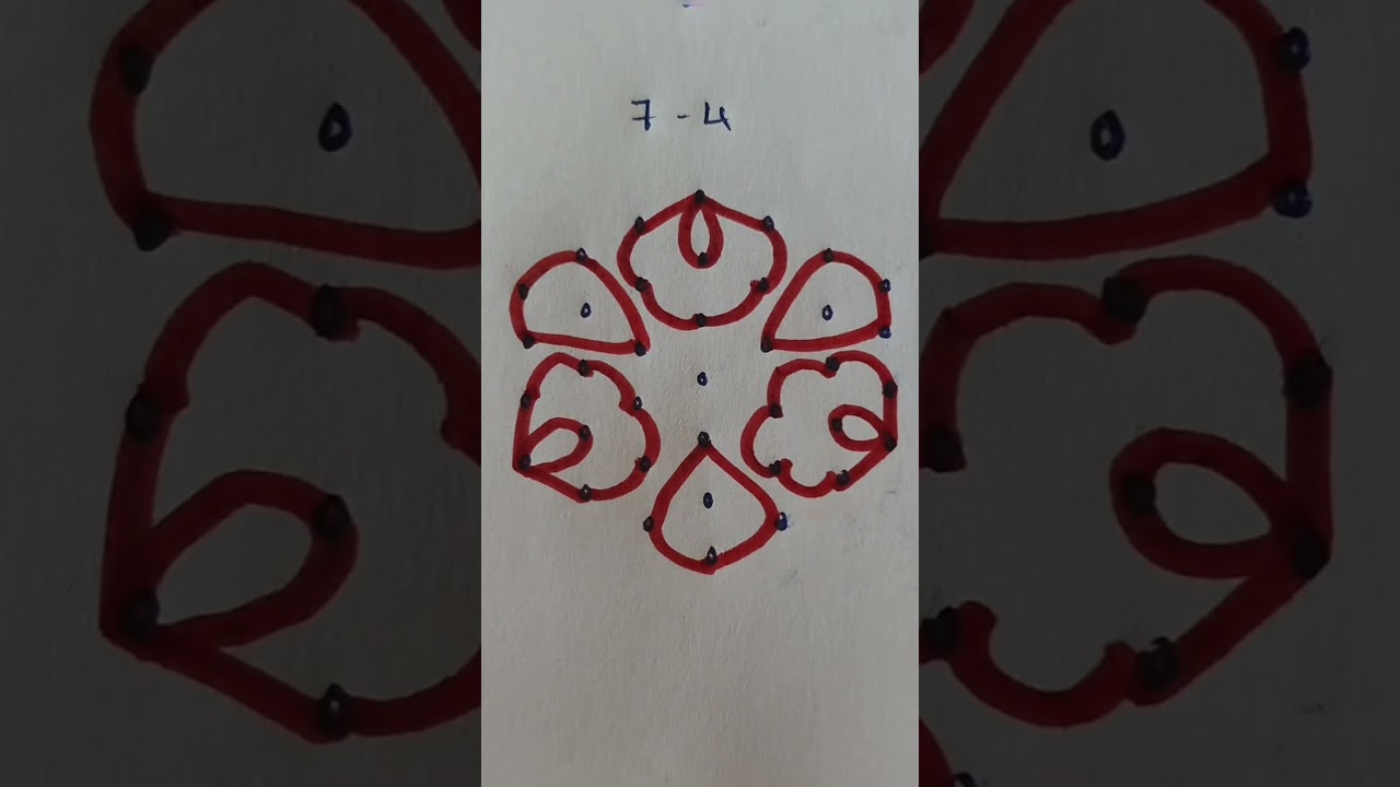 7 Dots Rangoli Designs #rangolitutorials #rangolidesigns #rangoli #videos #youtubefeed 