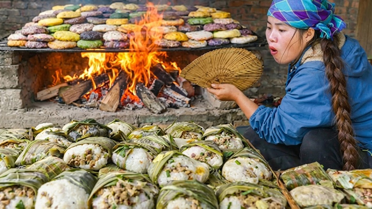 How to Make Traditional Floating Cakes and Banh Chung Gu to Sell at Night market with my children