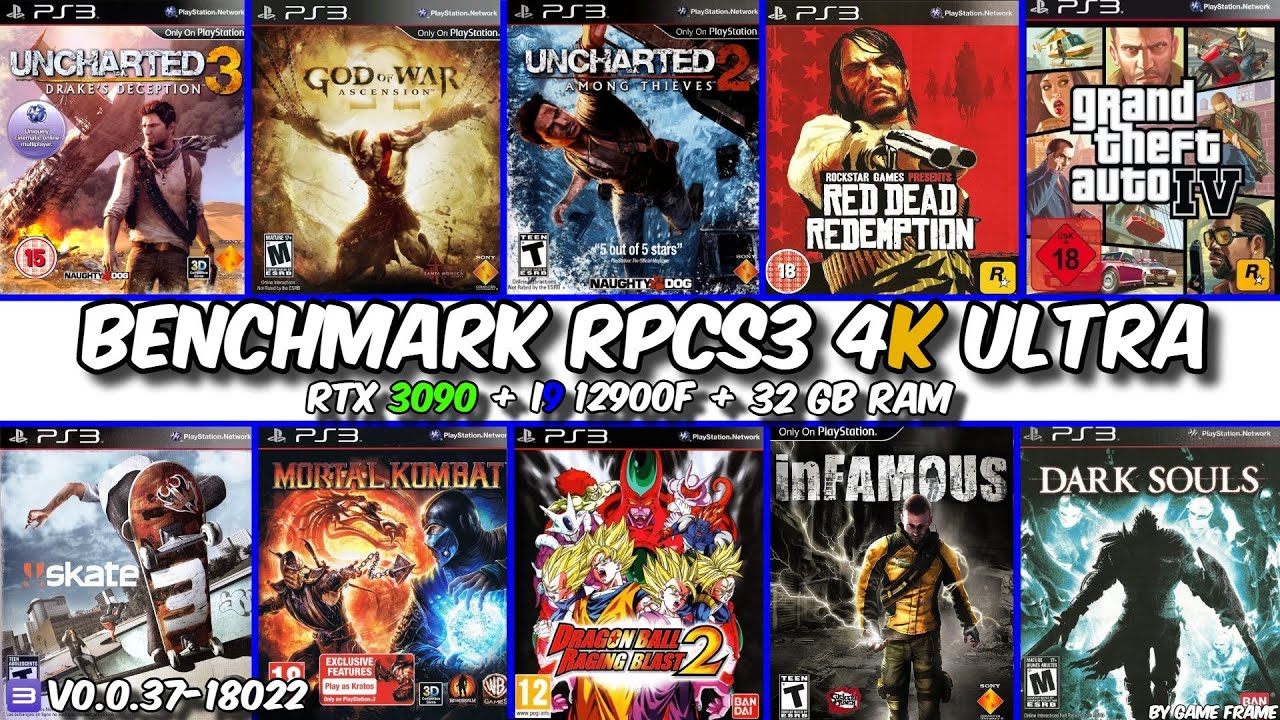 RPCS3 v0.0.37 Benchmark | RTX 3090, i9-12900F & 32GB RAM | 10 Iconic PS3 Games in 4K Vulkan