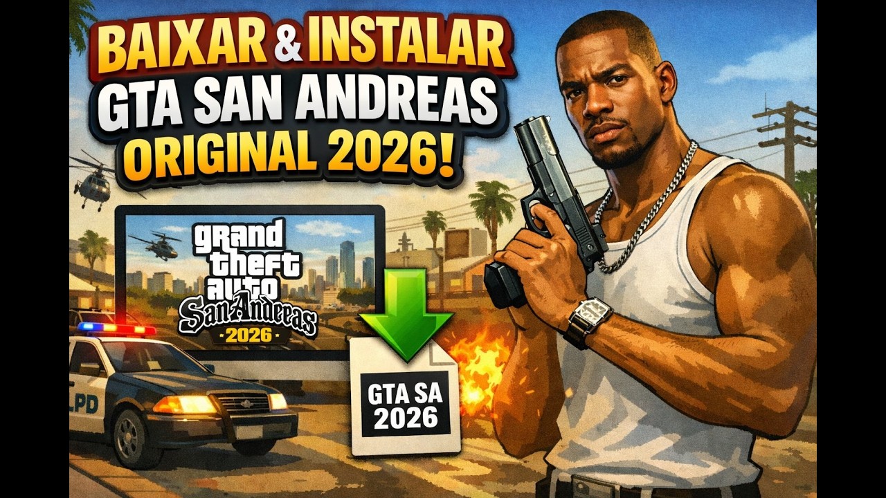 COMO BAIXAR, INSTALAR E JOGAR GTA SAN ANDREAS ORIGINAL SEM ERROS E BUGS - METODO 2026 ATUALIZADO!!!