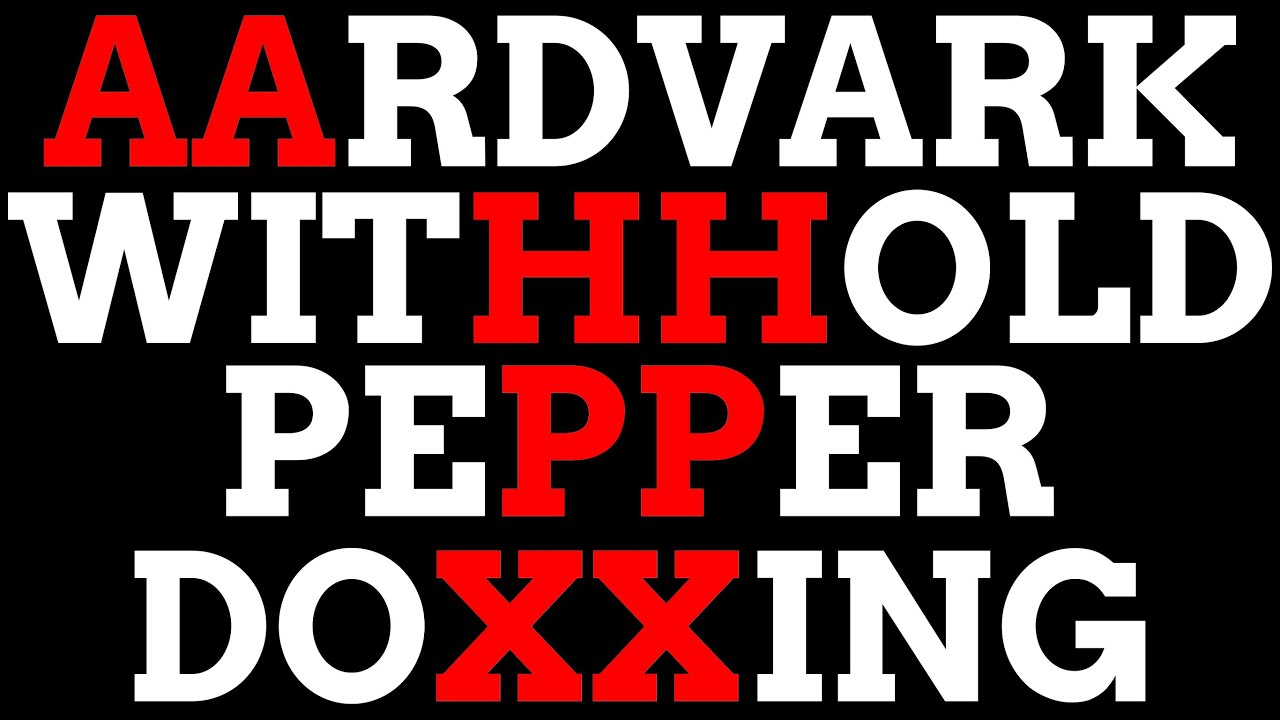 A Double Letter Word For EVERY Letter