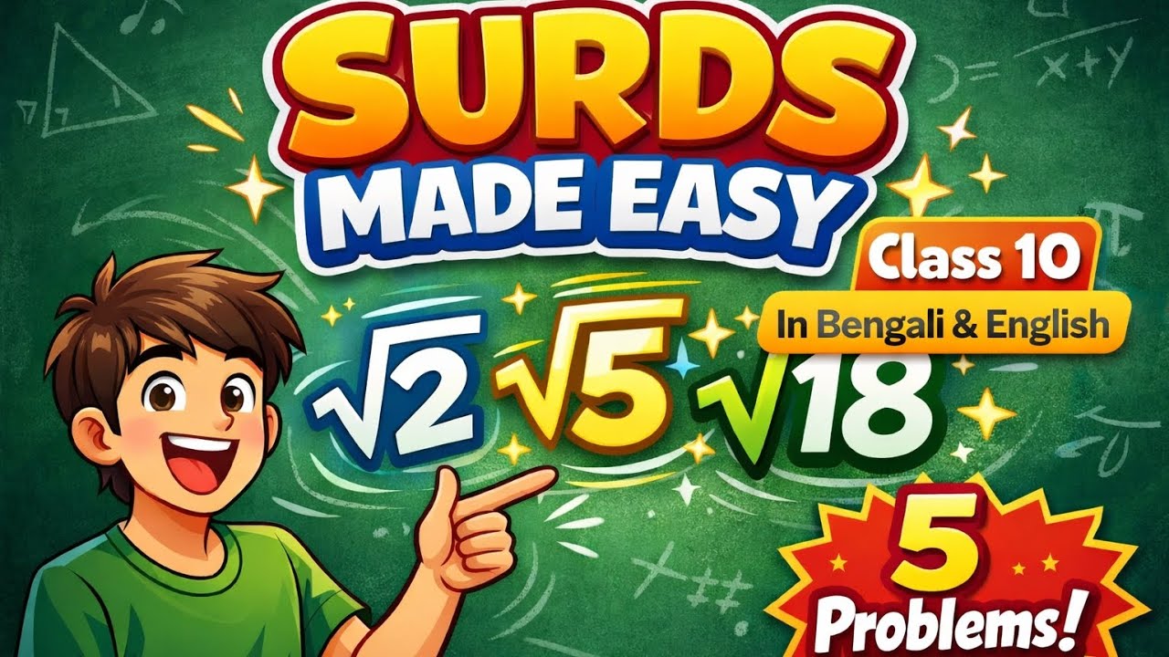 Surds Made Easy |এই ৫ টি অঙ্ক শিখলে কাজ শেষ😲 | দ্বিঘাত করণী | Class 10 #maths #surds #class10 #solve