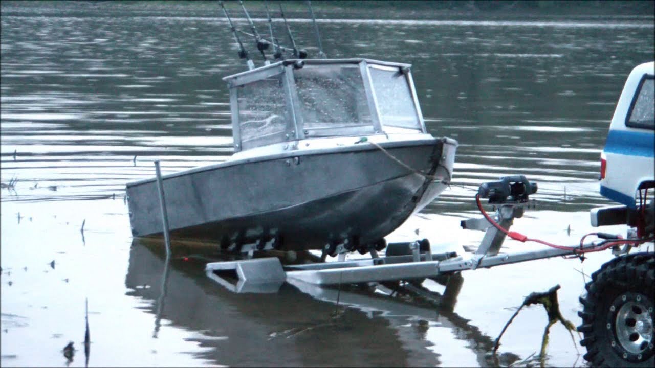 Rc work boat water-jet new trailer !