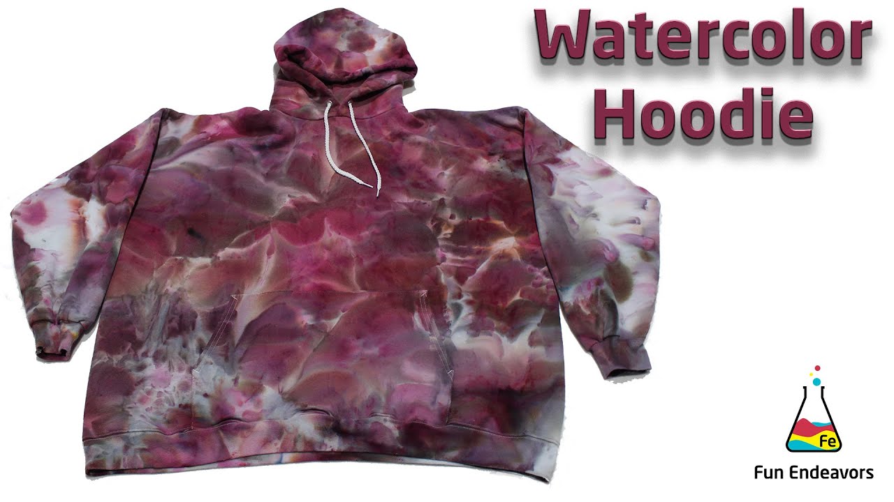 Tie Dye Designs:  Ice Dyed Watercolor Hoodie [Tall Deep Scrunches]