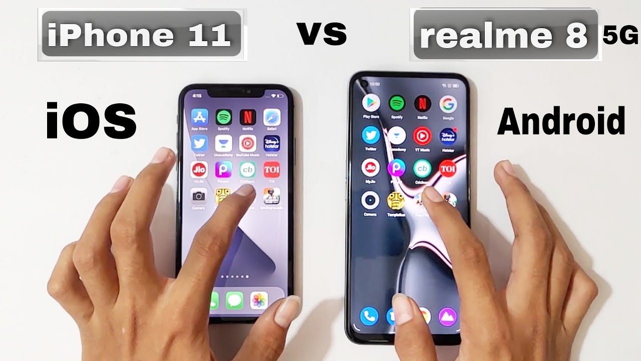 realme 8 5G vs Iphone 11 Speed Test & Comparison ( iOS vs Android )
