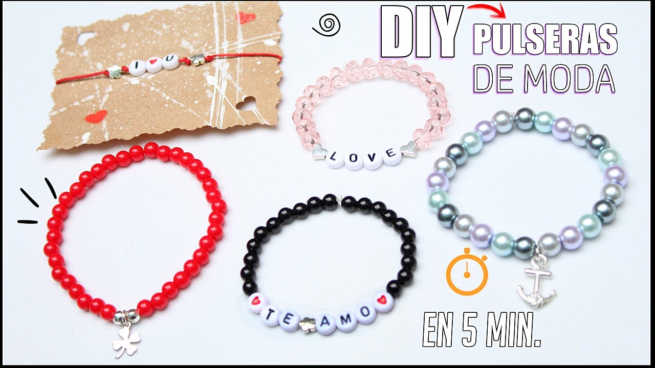 Pulseras con hilo elástico super fáciles ❤️Ideas para regalar o vender! TUTORIAL
