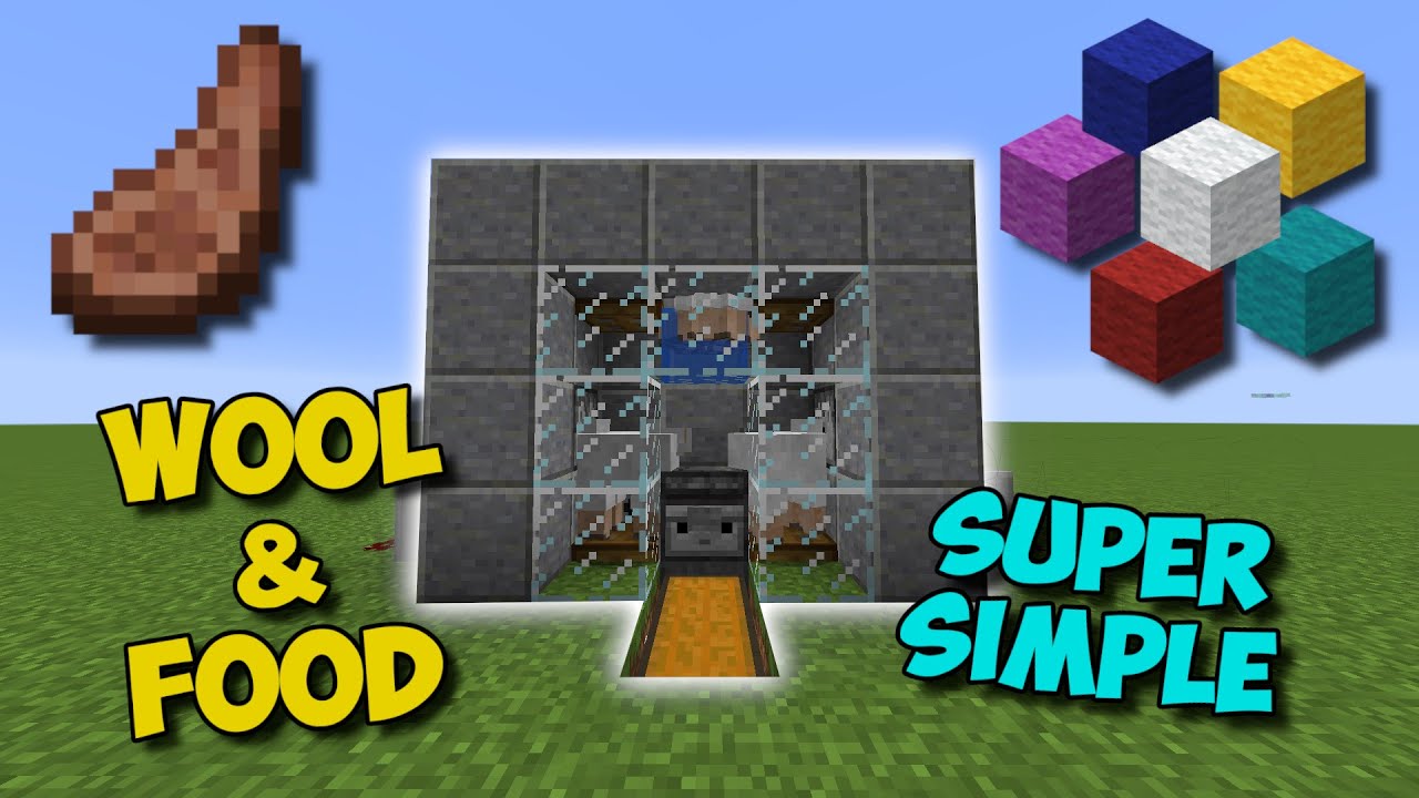 (1.16+) THE BEST SHEEP FARM In Minecraft! - (Automatic Sheep Cooker + Wool Farm)