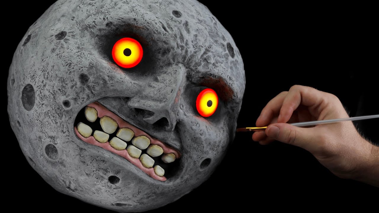 Sculpting a GIANT Zelda Moon with Clay and Glowing LED Eyes