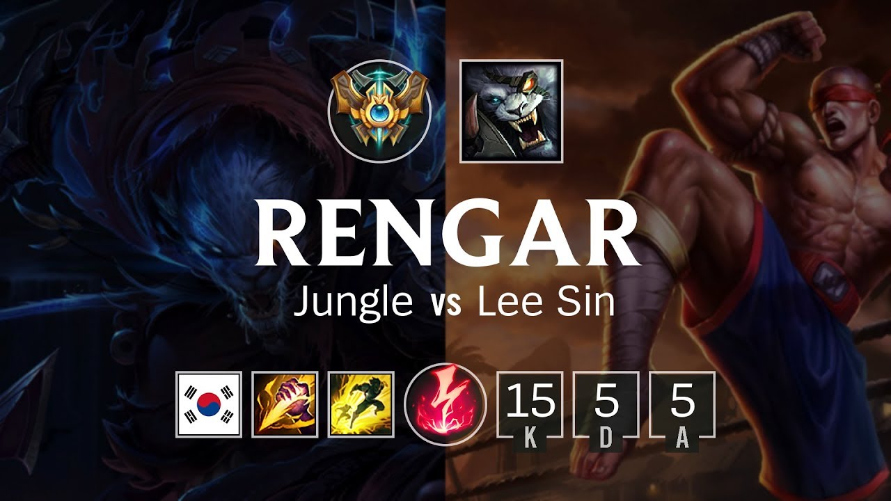 Rengar Jungle vs Lee Sin - KR Challenger Patch 8.21