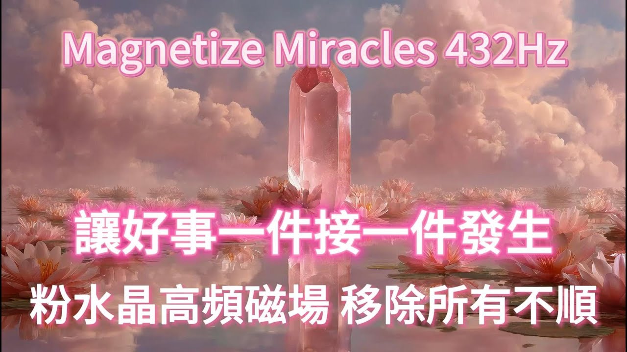 粉水晶高頻磁場 讓好事一件接一件的發生✨移除所有不順 好事不斷發生 Limitless Luck Unlocked 432Hz吸引力法則音樂 好運音樂