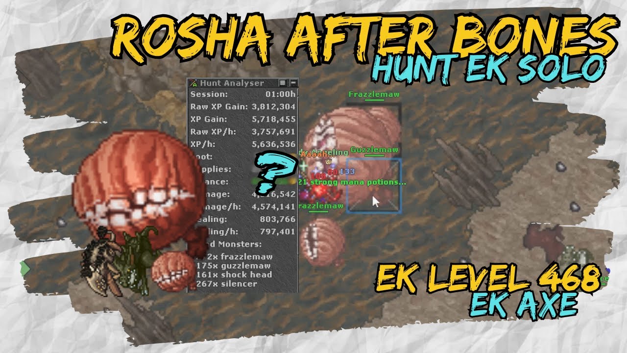 TIBIA - ROSHAMUUL AFTER BONES - EK 468  HUNT SOLO