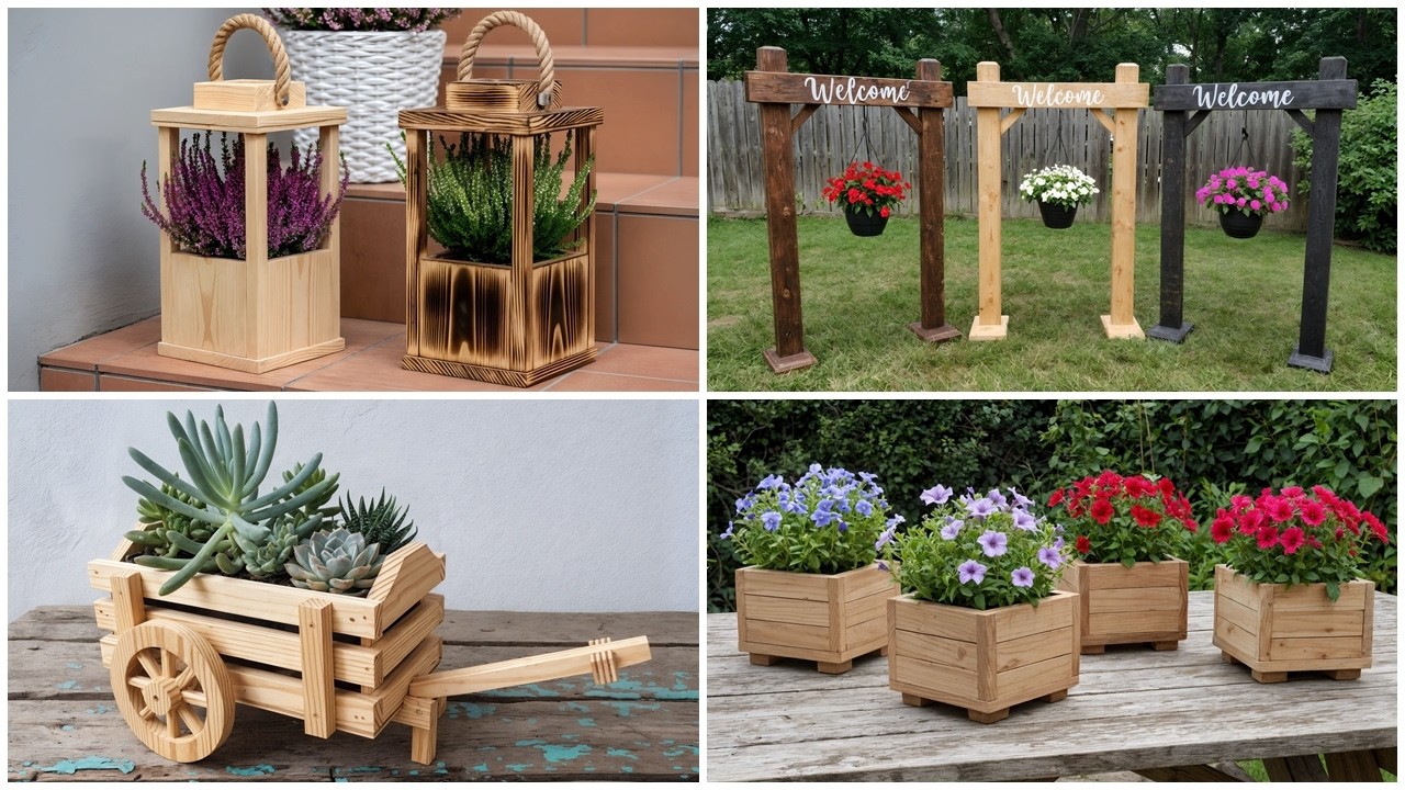 IDEIAS ARTESANAIS DE MADEIRA FÁCEIS E CHARMOSAS PARA DECORAR SEU JARDIM