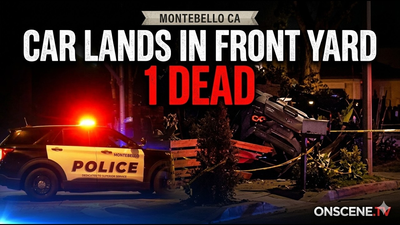 Car Lands In Front Yard Resulting in Fatality | Montebello, CA