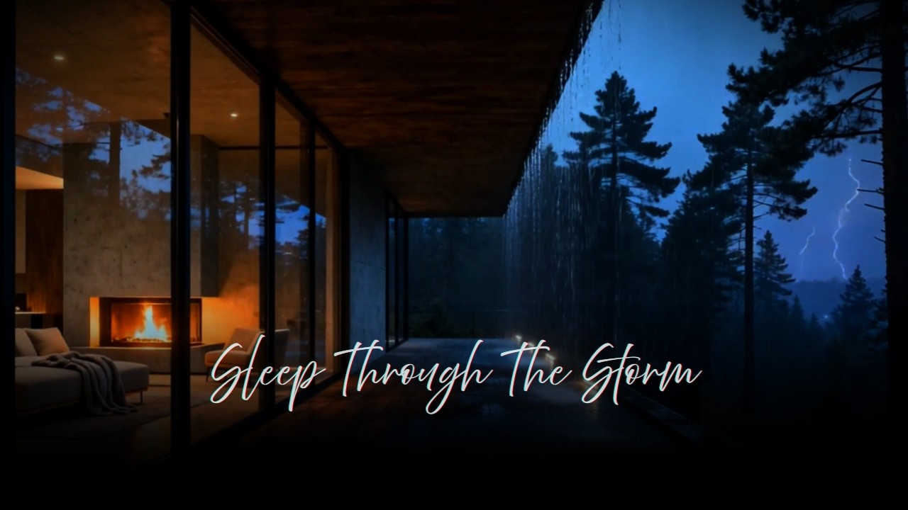 Heavy Rain and Thunder on Cabin Window | Deep Sleep Storm Ambience