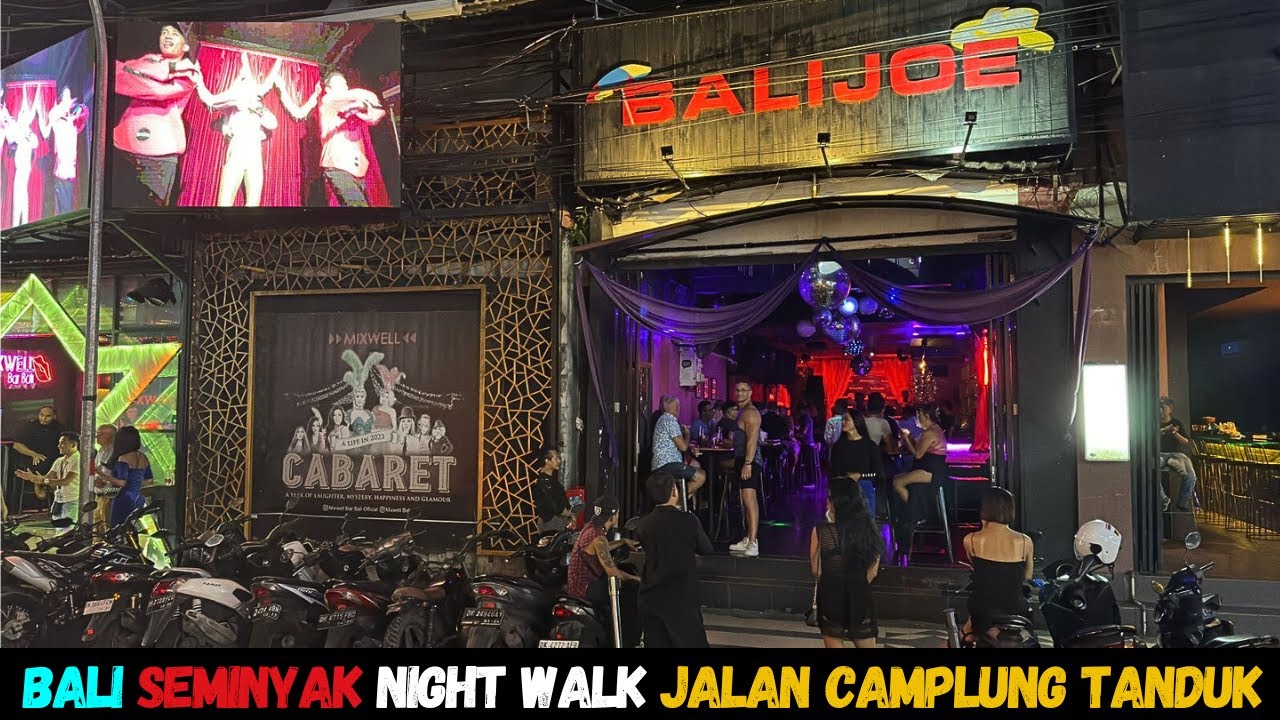 Bali Seminyak Night Street Walk Jalan Camplung Tanduk, Nightlife 2024